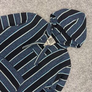 Senior Lopez Baja Hoodie Striped Pullover Sweatshirt Size XL Made in Mexico